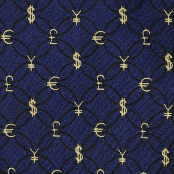 FRANGI Necktie Italy 100% Navy Silk MONEY - Picture 3 of 7